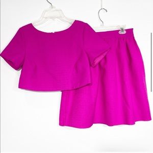 Lulu’s Hot pink crop top with circle skirt